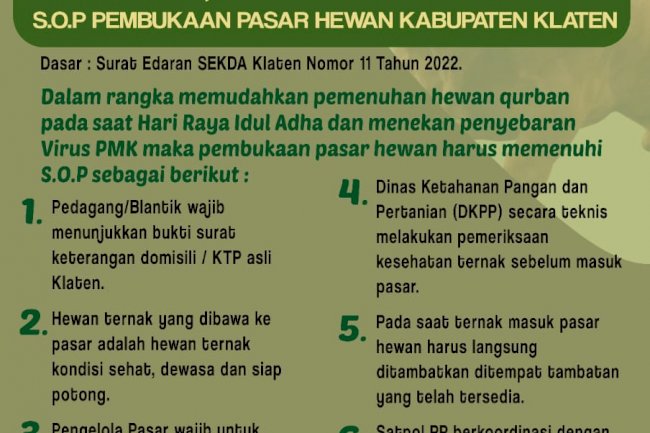 Pasar Hewan Boleh Buka, Begini Prosedurnya!