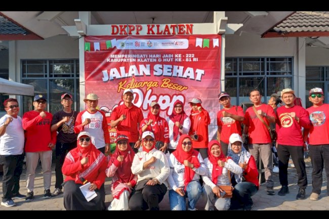 Keluarga Besar DKPP Klaten Meriahkan HUT Ke-222 Klaten dan HUT Ke-81  RI Lewat Jalan Sehat