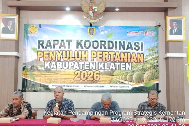 Perkuat Peran Penyuluh, DKPP Klaten Gelar Rakor Penyuluh Pertanian Tahun 2026