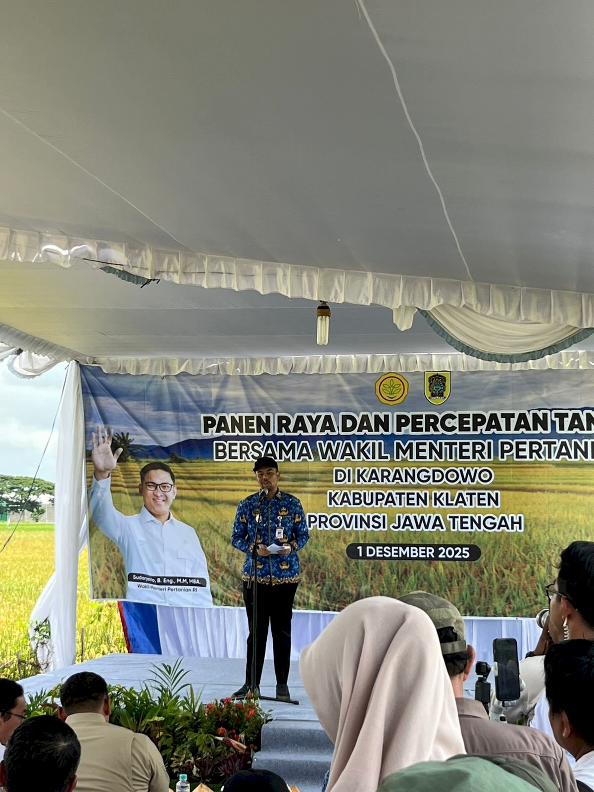 Panen Raya dan Percepatan Tanam Bersama Wakil Menteri Pertanian Bapak Sudaryono di Kecamatan Karangdowo, Klaten