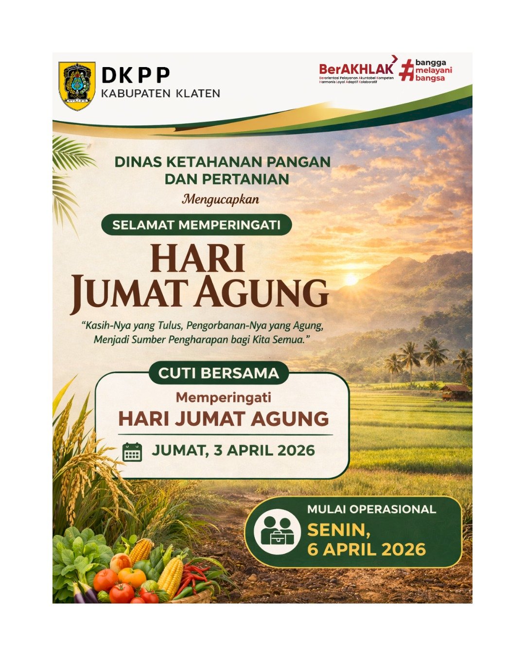 SELAMAT MEMPERINGATI HARI JUMAT AGUNG 2026