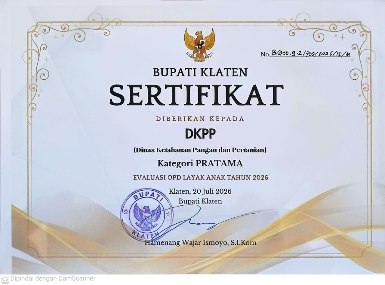 DKPP Raih Penghargaan OPD Layak Anak Tingkat Pratama Tahun 2026