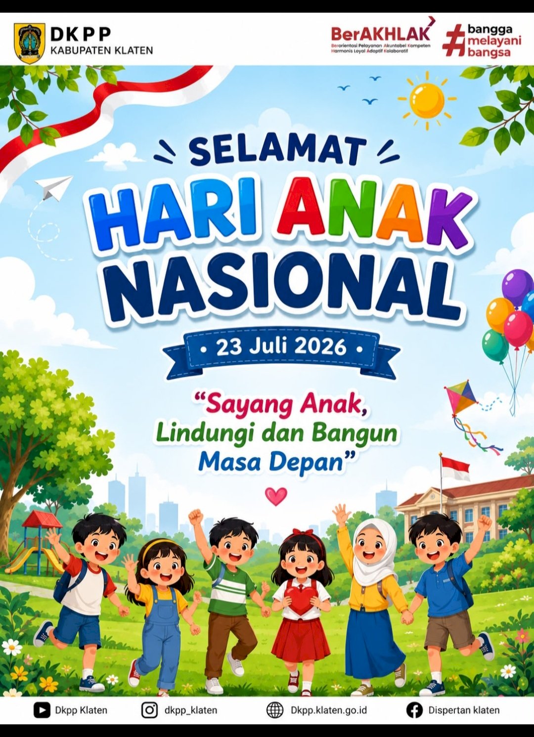 DKPP Klaten Sampaikan Pesan "Sayang anak, Lindungi dan Bangun Masa Depan" di Hari Anak Nasional 2026