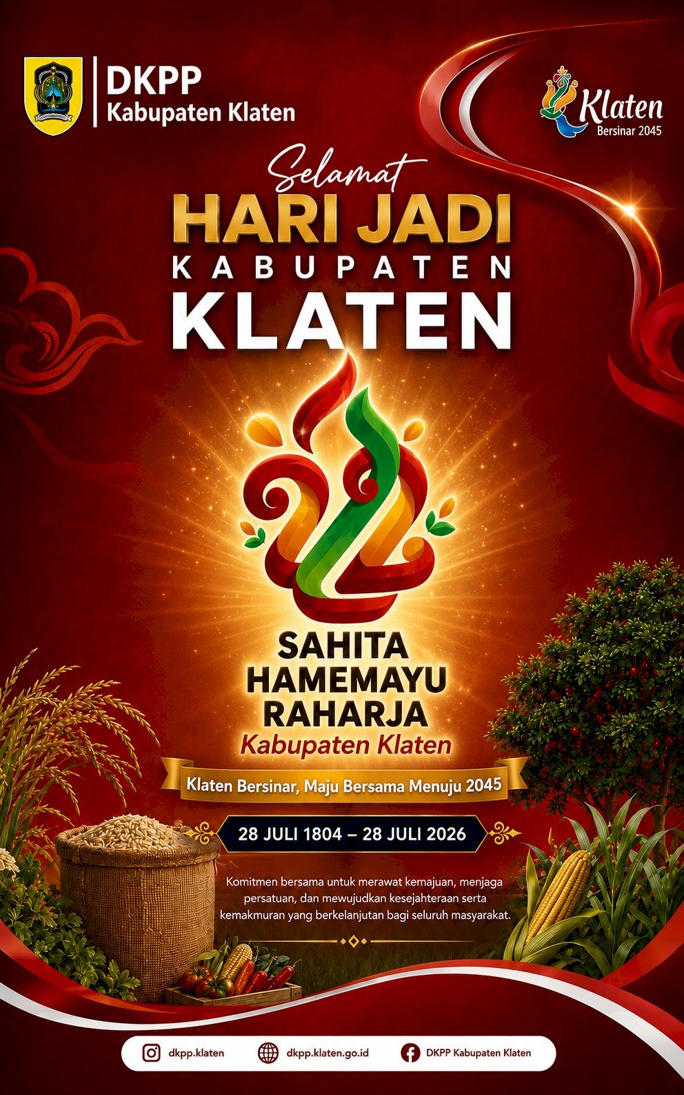 SELAMAT HARI JADI KABUPATEN KLATEN KE-222 TAHUN 2026