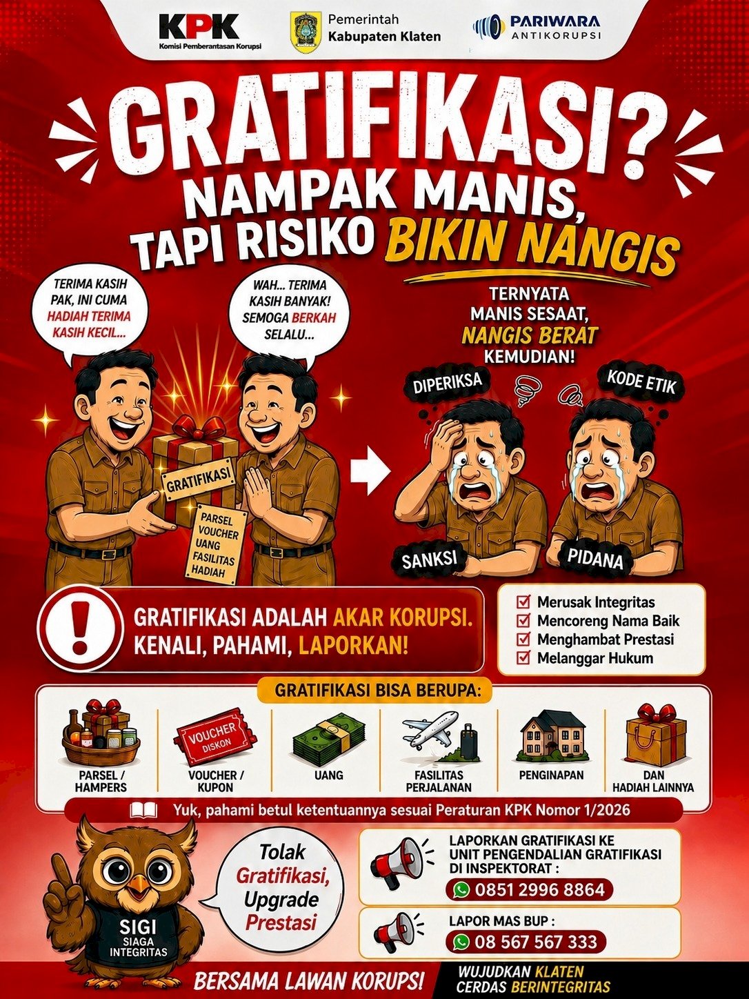 Pemkab Klaten dan KPK Ingatkan Bahaya Gratifikasi: "Kelihatannya Manis, Tapi Bikin Nangis"