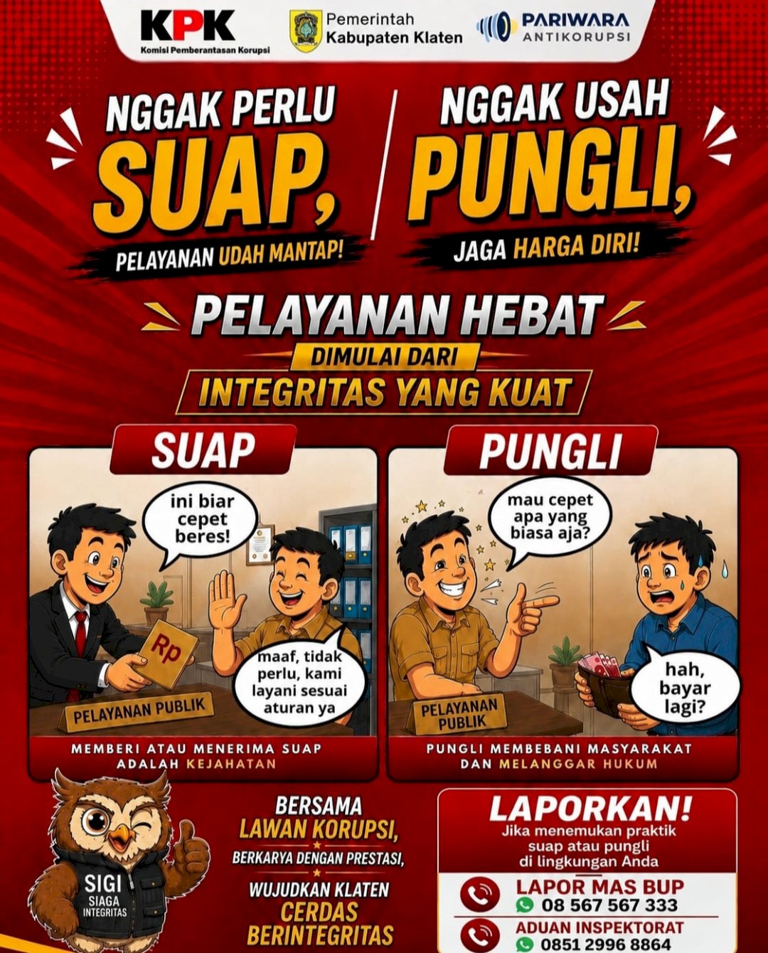 KPK dan Pemkab Klaten Kampanyekan "Nggak Perlu Suap, Nggak Usah Pungli