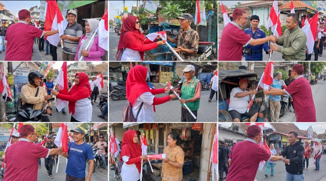 DKPP Klaten Bagikan Bendera Merah Putih kepada Warga Desa Karanganom Sambut HUT RI ke-81