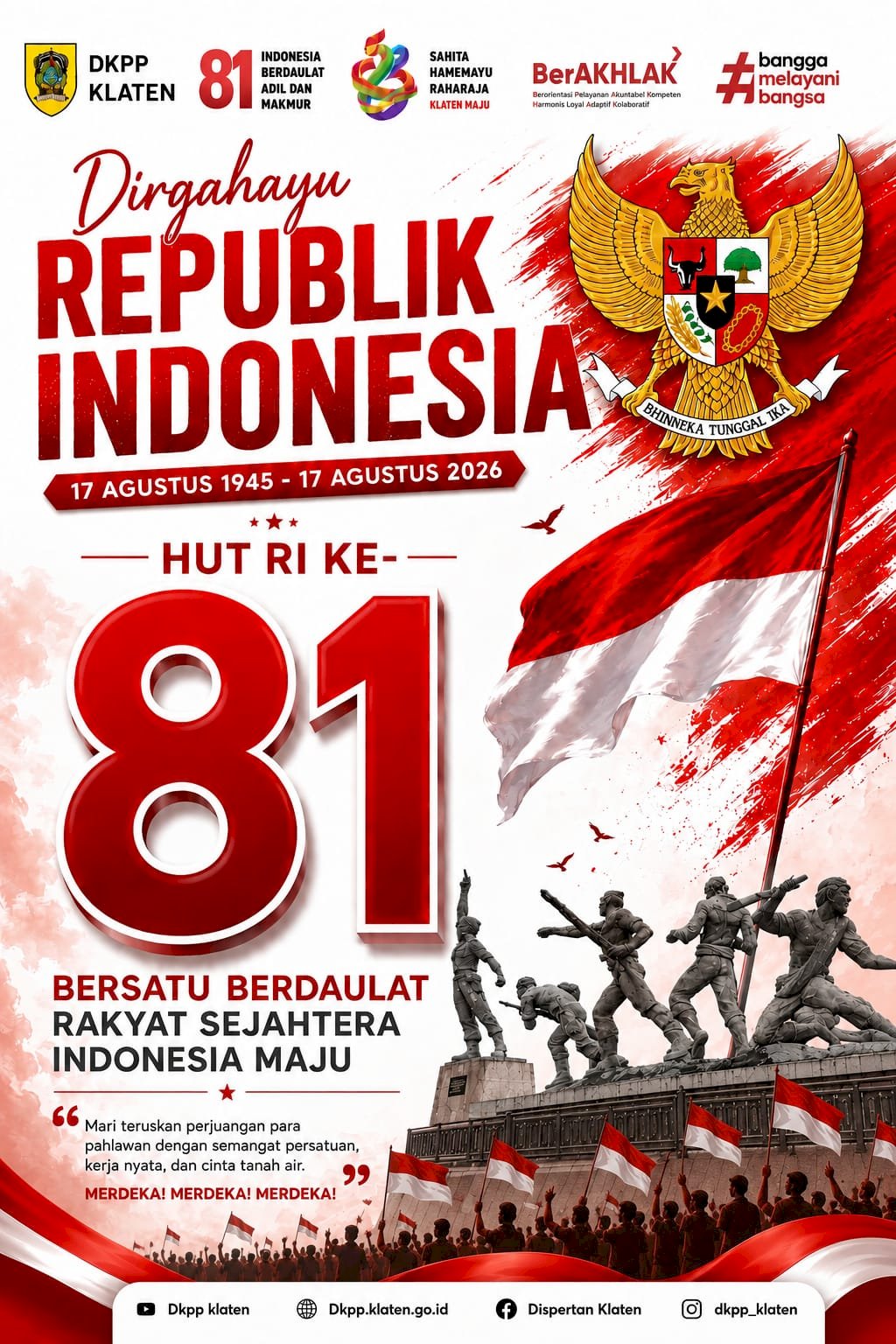 DKPP KLATEN mengucapkan DIRGAHAYU REPUBLIK INDONESIA KE-81