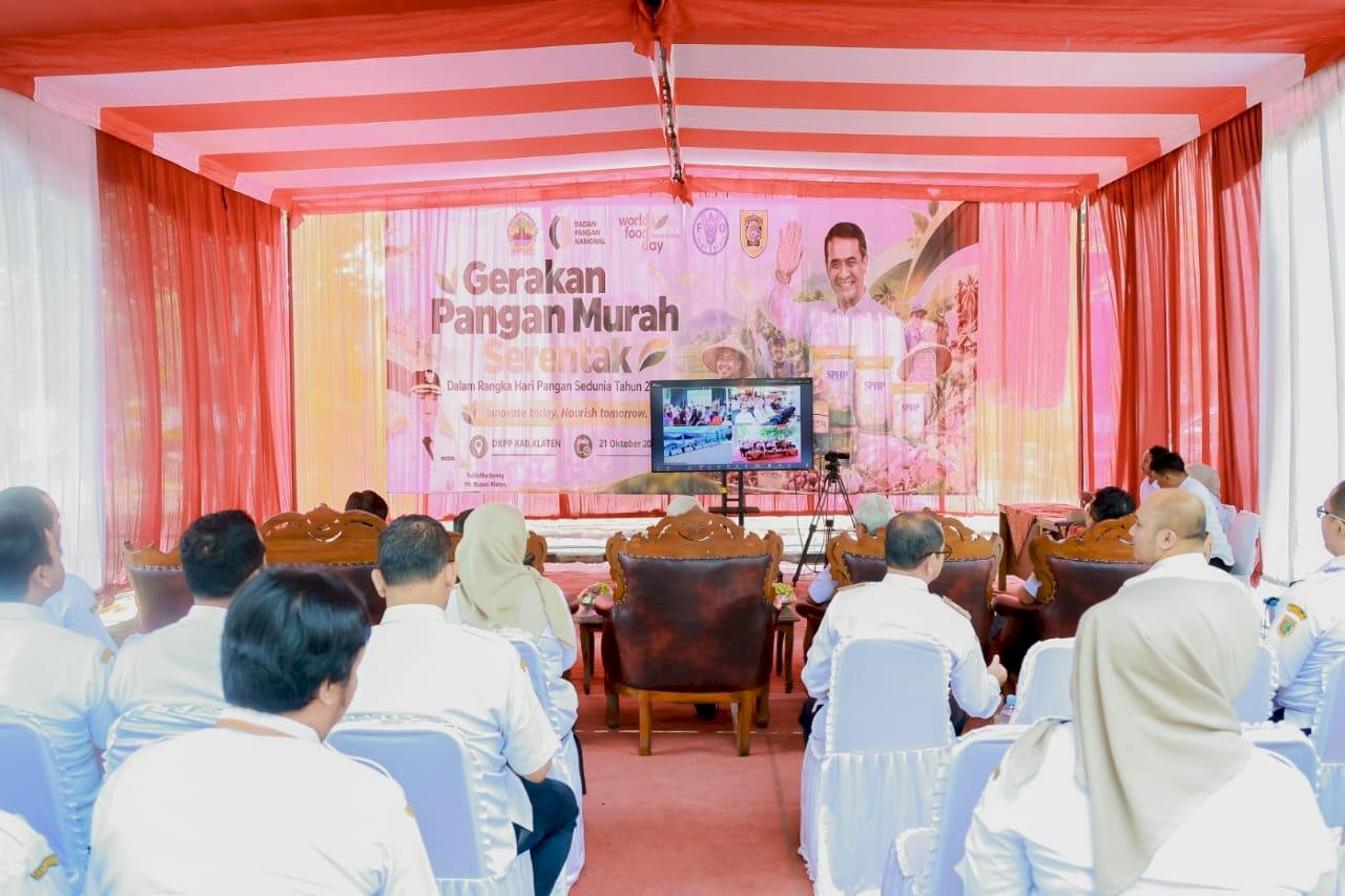 Plt. Bupati Klaten Beserta Jajaran Ikuti Teleconference GPM Serentak Bersama Badan Pangan Nasional (BAPANAS)