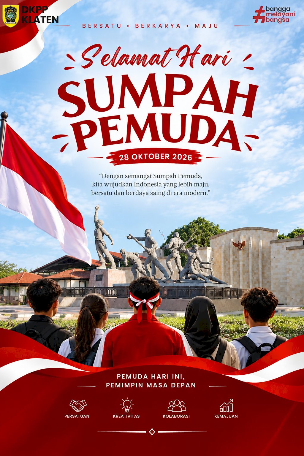 DKPP Klaten Ucapkan Selamat Hari Sumpah Pemuda ke-98 Tahun 2026 - Pemuda Hari Ini, Pemimpin Masa Depan